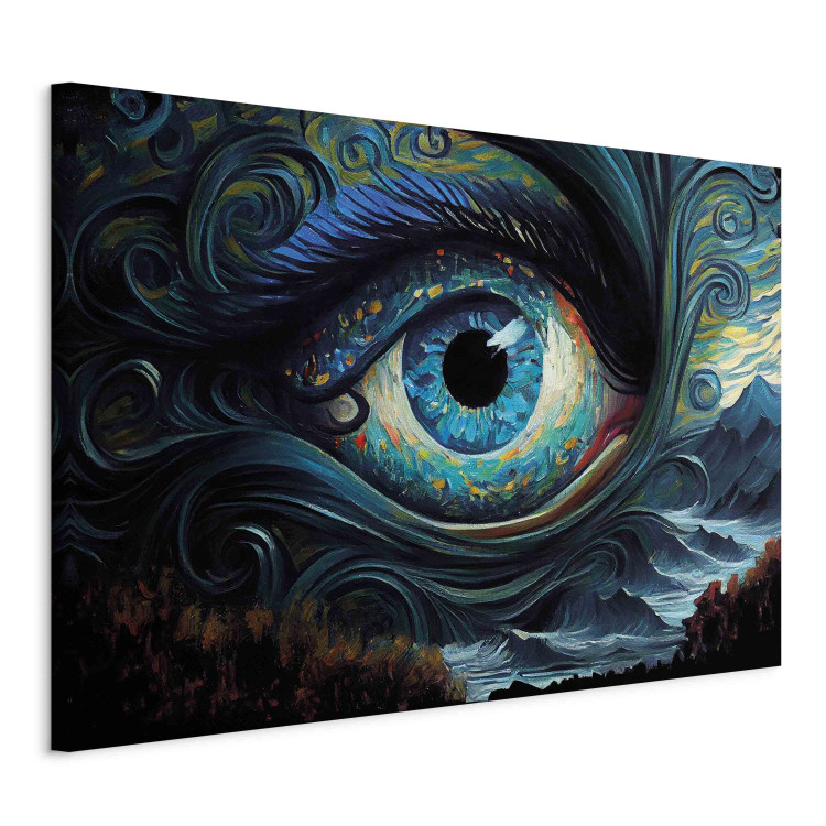Canvas Blue Eye - A Composition Inspired by the Art of Van Gogh 151187 additionalImage 2
