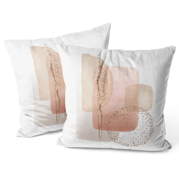 Decorative Velor Pillow Delicate Geometry - Pinkish Abstraction in Watercolor Technique 151387 additionalImage 3