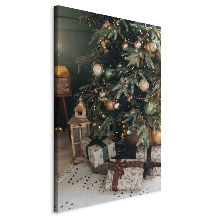 Canvas Print Christmas Time - Wrapped Gifts Arranged Under a Decorated Tree 151687 additionalImage 2