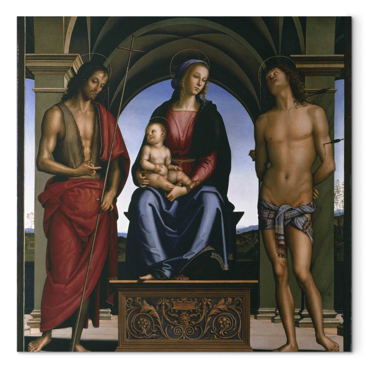 Reproduction Painting Madonna and Child and Saints John the Baptist and Sebastian 154387