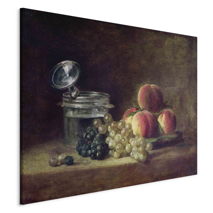 Art Reproduction Still Life with a Basket of Peaches, White and Black Grapes with Cooler and Wineglass 157887 additionalImage 2