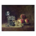 Art Reproduction Still Life with a Basket of Peaches, White and Black Grapes with Cooler and Wineglass 157887