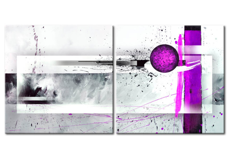 Canvas Print Purple Emotions (2-piece) - abstraction with fuchsia patterns 46687