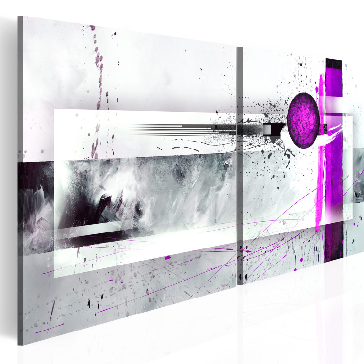 Canvas Print Purple Emotions (2-piece) - abstraction with fuchsia patterns 46687 additionalImage 2