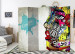 Room Separator Graffiti Beauty - artistic colorful patterns on a concrete texture 95287 additionalThumb 2