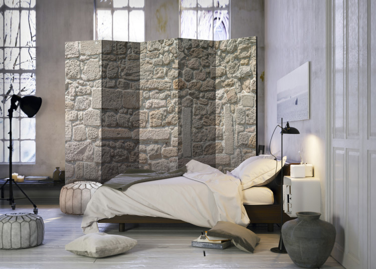 Room Divider Screen Stone Temple II - architectural texture of stone brick 95587 additionalImage 4