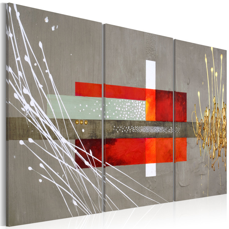 Canvas Print Rectangles, Squares - Abstraction of Geometric Figures on Grey Background 97787 additionalImage 2