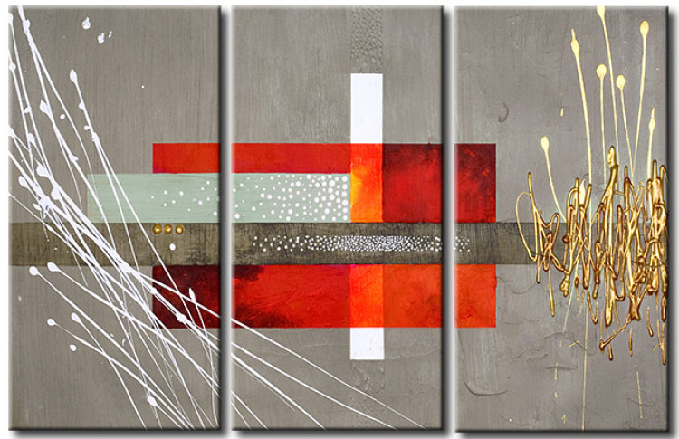 Canvas Print Rectangles, Squares - Abstraction of Geometric Figures on Grey Background 97787