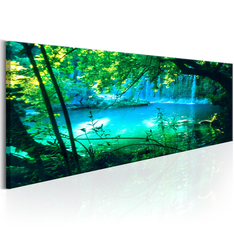 Canvas Print Waterfall and Trees - Forest Landscape with Blue Water and Waterfall 98187 additionalImage 2