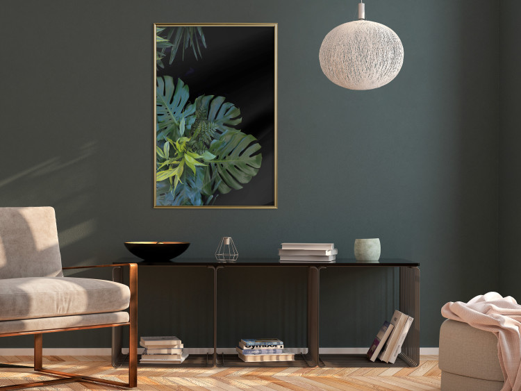 Wall Poster Monstera - Botanical composition of tropical leaves on a black background 114197 additionalImage 7