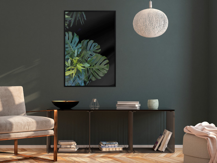 Wall Poster Monstera - Botanical composition of tropical leaves on a black background 114197 additionalImage 6
