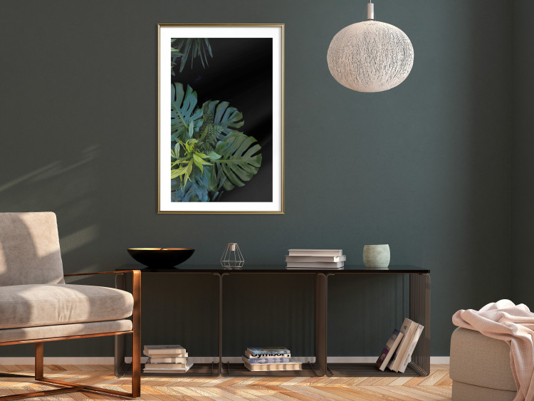 Wall Poster Monstera - Botanical composition of tropical leaves on a black background 114197 additionalImage 13