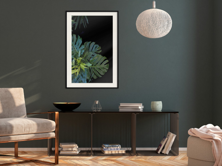 Wall Poster Monstera - Botanical composition of tropical leaves on a black background 114197 additionalImage 25