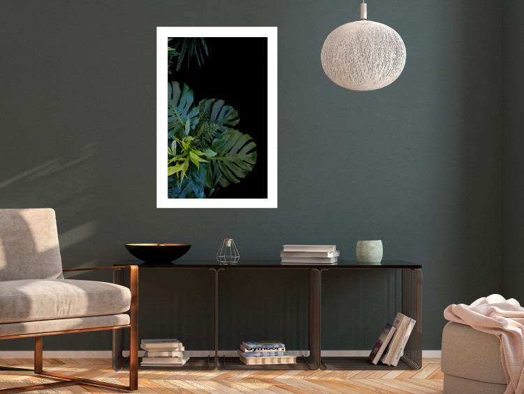 Wall Poster Monstera - Botanical composition of tropical leaves on a black background 114197 additionalImage 5