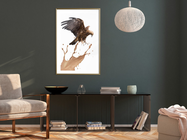 Poster Eagle - Predatory bird and brown paint on a solid background 114397 additionalImage 13