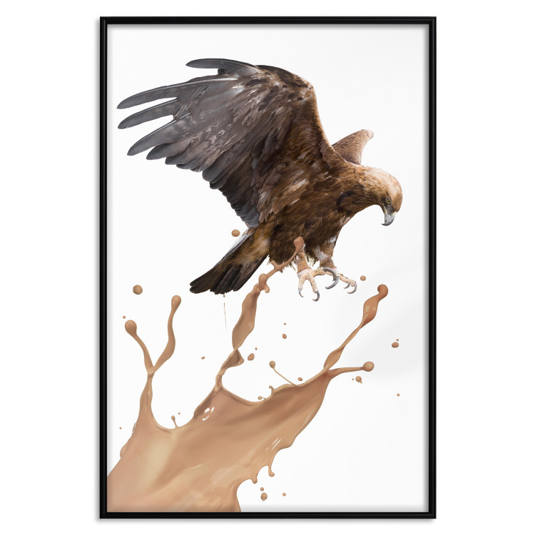 Poster Eagle - Predatory bird and brown paint on a solid background 114397 additionalImage 18