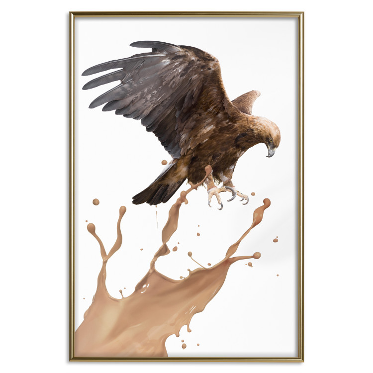 Poster Eagle - Predatory bird and brown paint on a solid background 114397 additionalImage 16