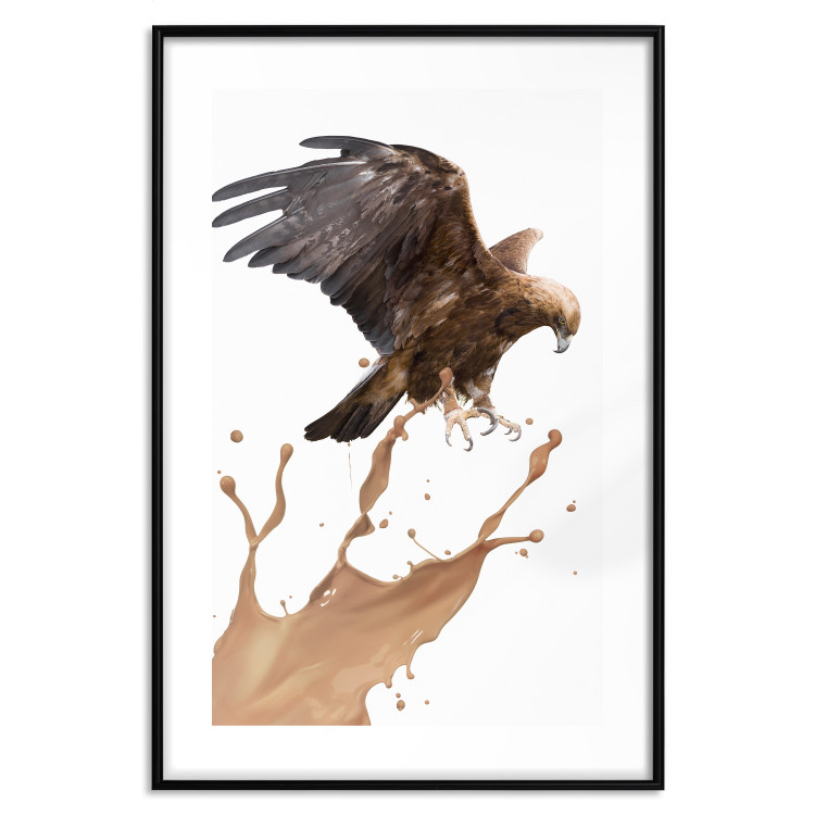 Poster Eagle - Predatory bird and brown paint on a solid background 114397 additionalImage 15