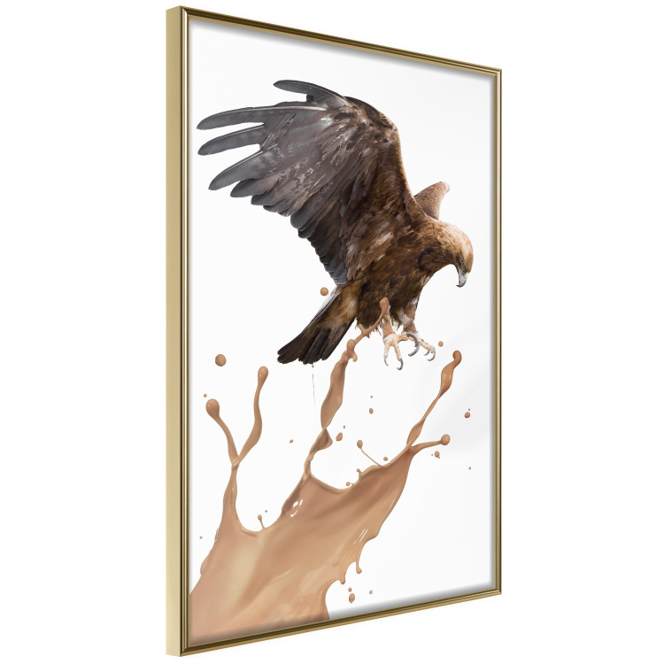Poster Eagle - Predatory bird and brown paint on a solid background 114397 additionalImage 12