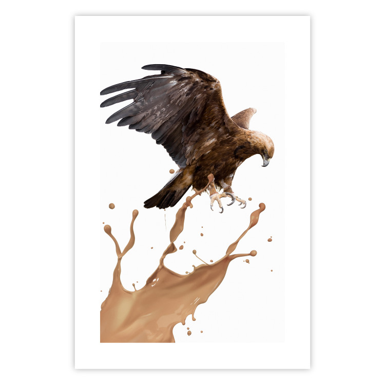 Poster Eagle - Predatory bird and brown paint on a solid background 114397 additionalImage 19