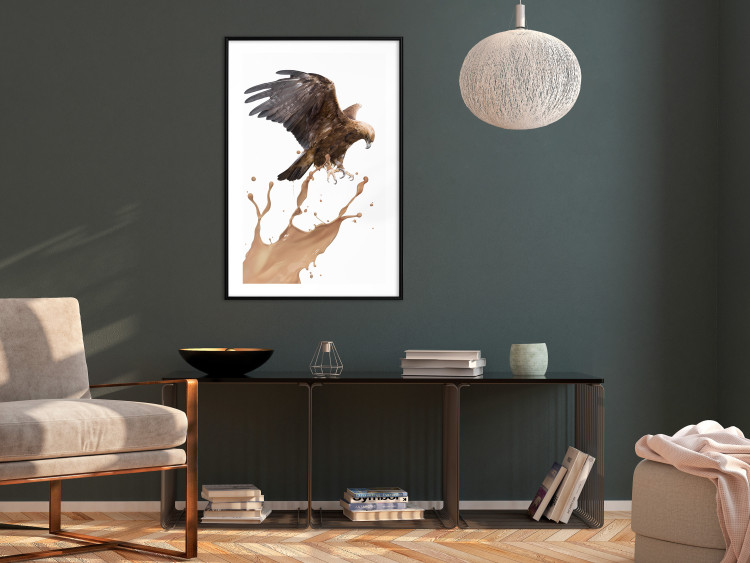 Poster Eagle - Predatory bird and brown paint on a solid background 114397 additionalImage 4