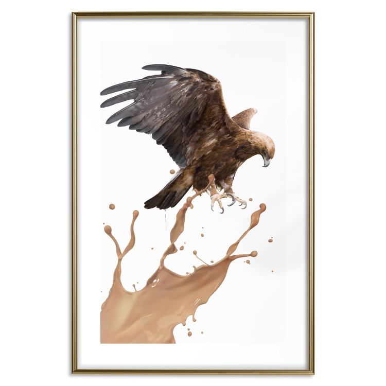 Poster Eagle - Predatory bird and brown paint on a solid background 114397 additionalImage 14