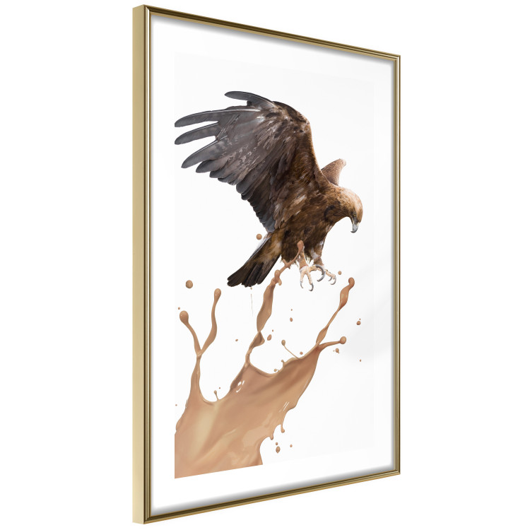 Poster Eagle - Predatory bird and brown paint on a solid background 114397 additionalImage 6