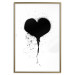 Poster Broken heart - simple black and white composition with a love symbol 115097 additionalThumb 16