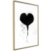 Poster Broken heart - simple black and white composition with a love symbol 115097 additionalThumb 14