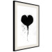 Poster Broken heart - simple black and white composition with a love symbol 115097 additionalThumb 3