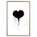 Poster Broken heart - simple black and white composition with a love symbol 115097 additionalThumb 16
