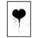 Poster Broken heart - simple black and white composition with a love symbol 115097 additionalThumb 24