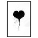 Poster Broken heart - simple black and white composition with a love symbol 115097 additionalThumb 17