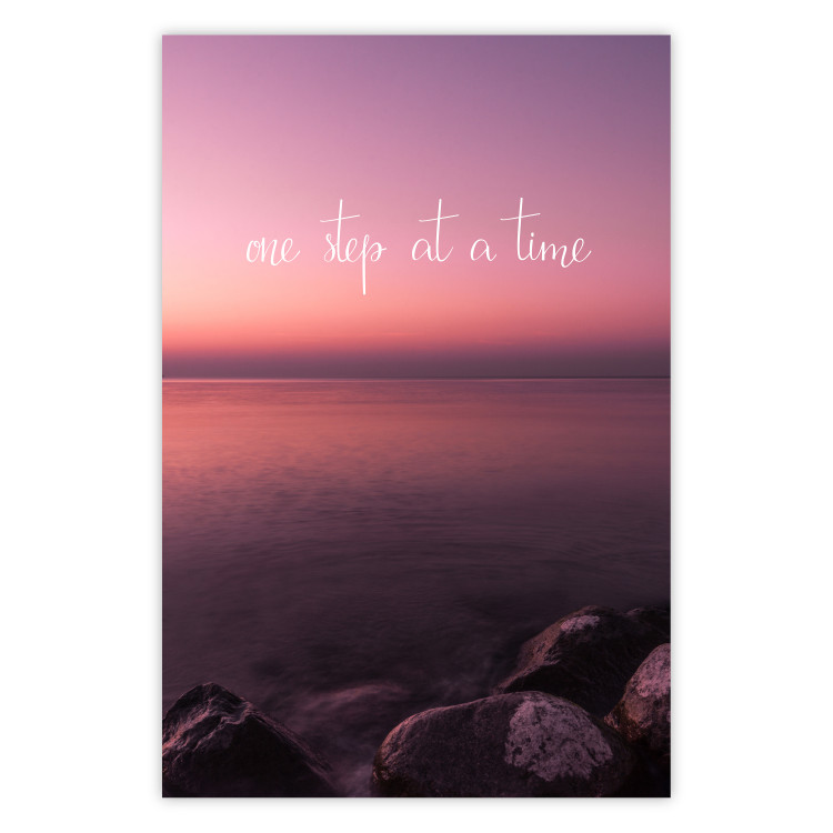 Poster One step at a time - English texts on a seascape background 115297