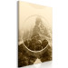 Canvas Sepia Mountains - a geometric landscape of rocky mountain peaks 117197 additionalThumb 2