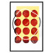 Wall Poster Twelve Steaks - unique abstraction in red circles on a yellow background 117397 additionalThumb 18