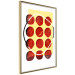 Wall Poster Twelve Steaks - unique abstraction in red circles on a yellow background 117397 additionalThumb 12