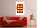 Wall Poster Twelve Steaks - unique abstraction in red circles on a yellow background 117397 additionalThumb 16