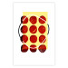 Wall Poster Twelve Steaks - unique abstraction in red circles on a yellow background 117397 additionalThumb 19