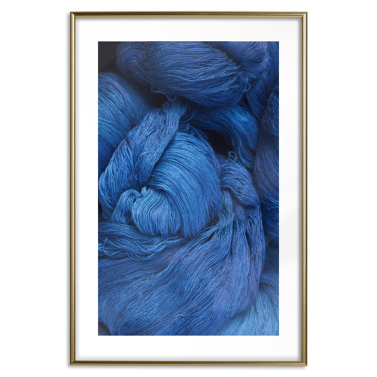 Poster Blue Yarn - winter composition with a ball of navy wool 117597 additionalImage 14