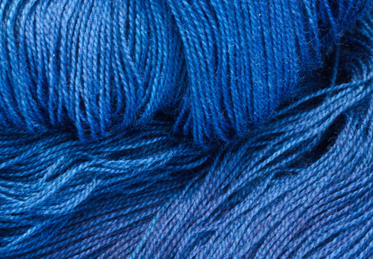 Poster Blue Yarn - winter composition with a ball of navy wool 117597 additionalImage 9