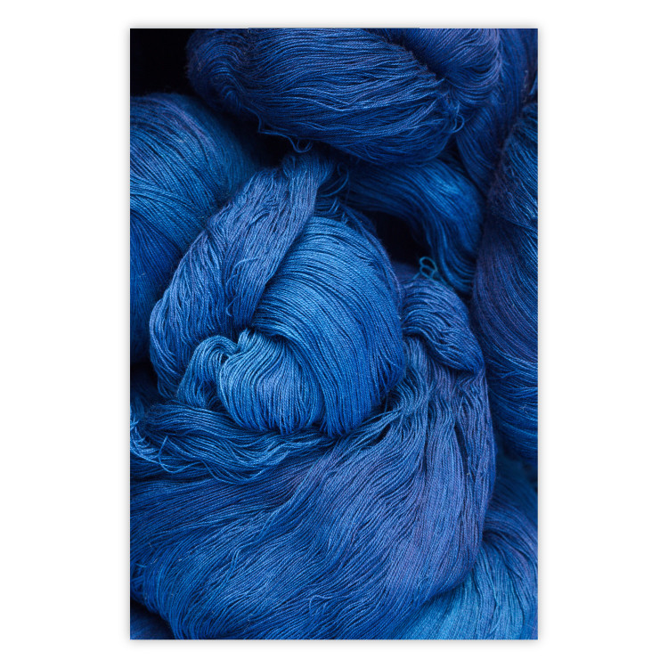 Poster Blue Yarn - winter composition with a ball of navy wool 117597