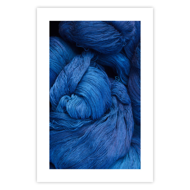 Poster Blue Yarn - winter composition with a ball of navy wool 117597 additionalImage 19