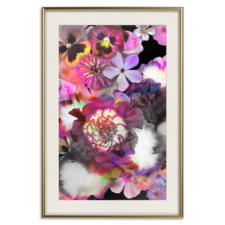Wall Poster Harmony of Colors - composition with various colorful flowers on a black background 117997 additionalImage 19