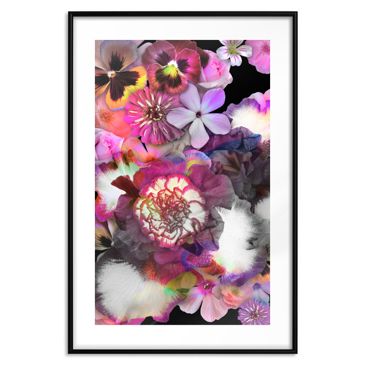 Wall Poster Harmony of Colors - composition with various colorful flowers on a black background 117997 additionalImage 15