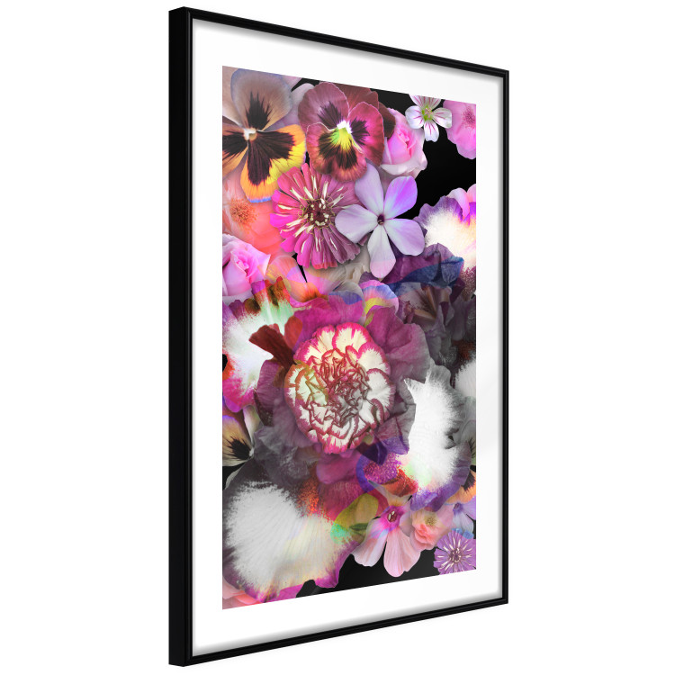 Wall Poster Harmony of Colors - composition with various colorful flowers on a black background 117997 additionalImage 2