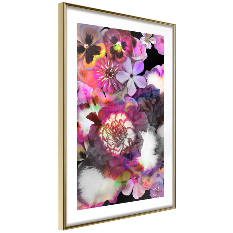 Wall Poster Harmony of Colors - composition with various colorful flowers on a black background 117997 additionalImage 12