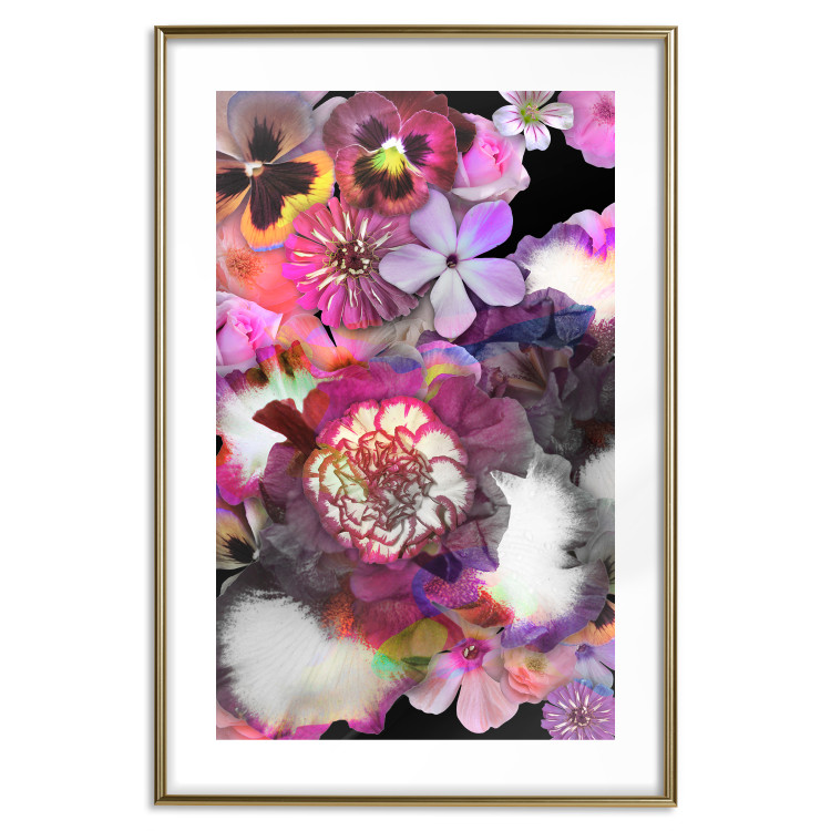 Wall Poster Harmony of Colors - composition with various colorful flowers on a black background 117997 additionalImage 14