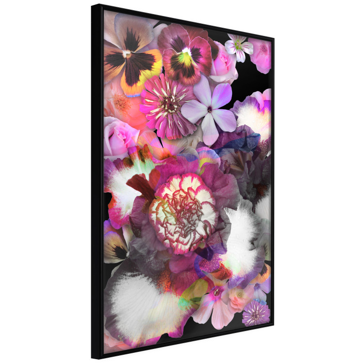 Wall Poster Harmony of Colors - composition with various colorful flowers on a black background 117997 additionalImage 3