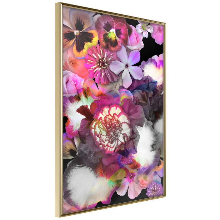 Wall Poster Harmony of Colors - composition with various colorful flowers on a black background 117997 additionalImage 4